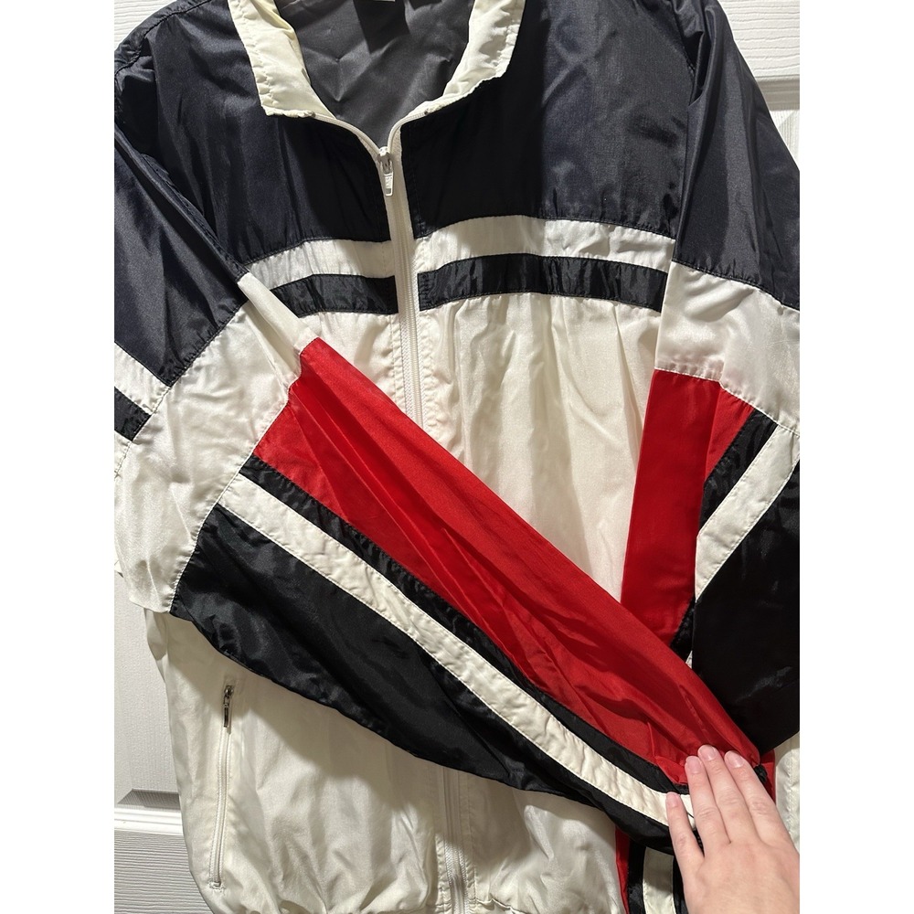Vtg Wilson‎ Windbreaker Jacket 90s Spell Out Rec White Blue Size XL - Picture 5 of 9